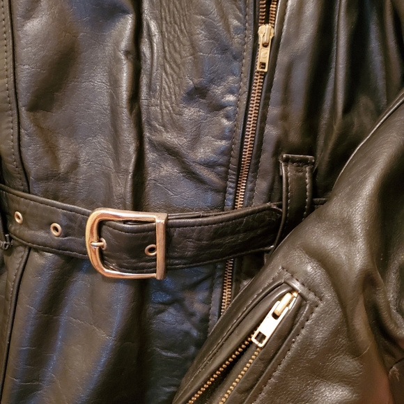 Black Leather Moto Jacket - Picture 4 of 5